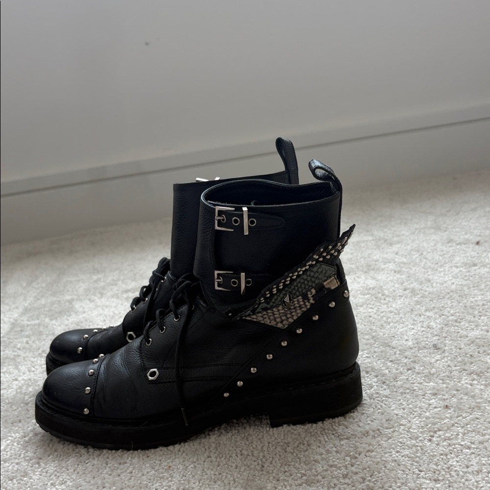 Fendi studded combat boots size 38